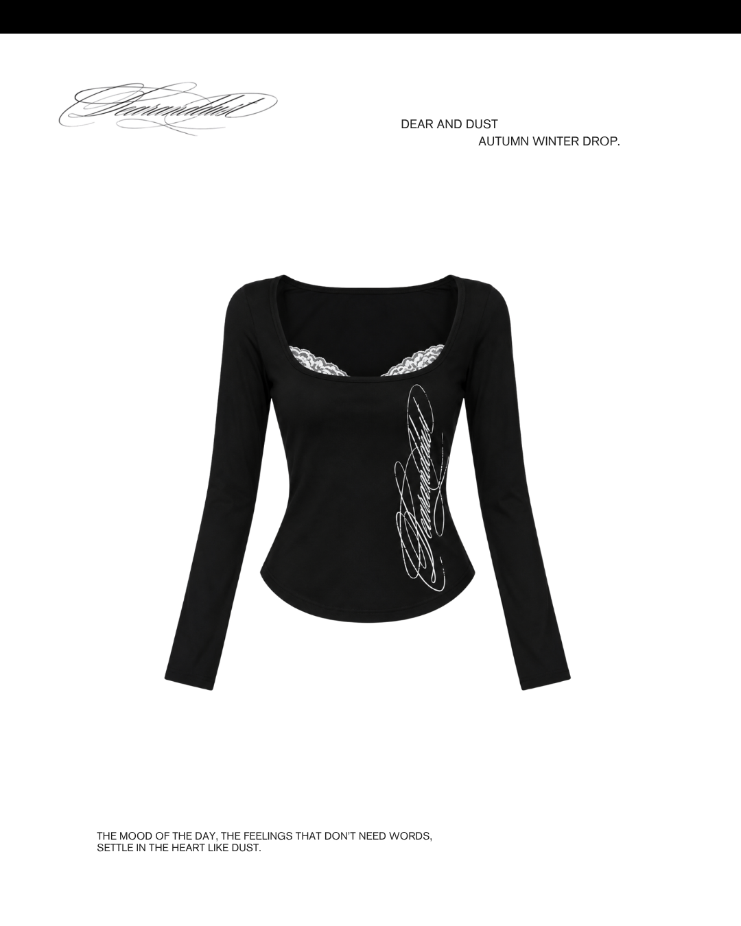 square neck graphic long tee