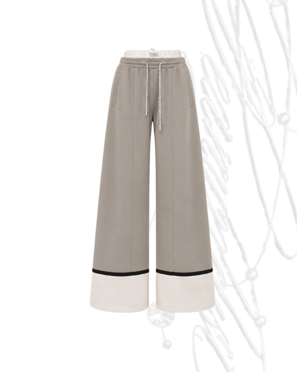 line track wide pants