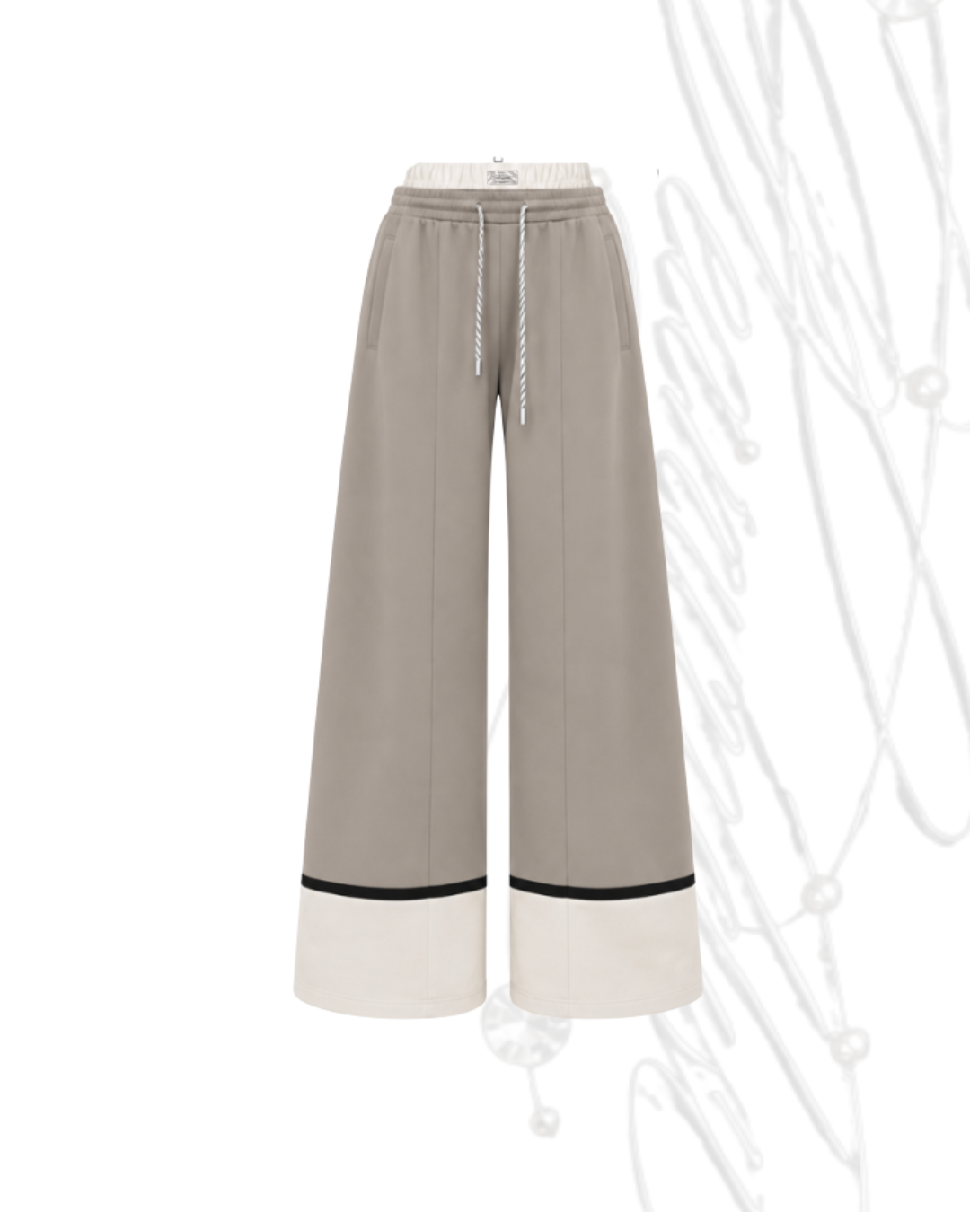 line track wide pants