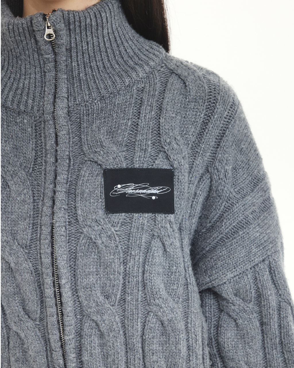 【Pre-Order】heavy cable zip blouson / harness cable knit shorts