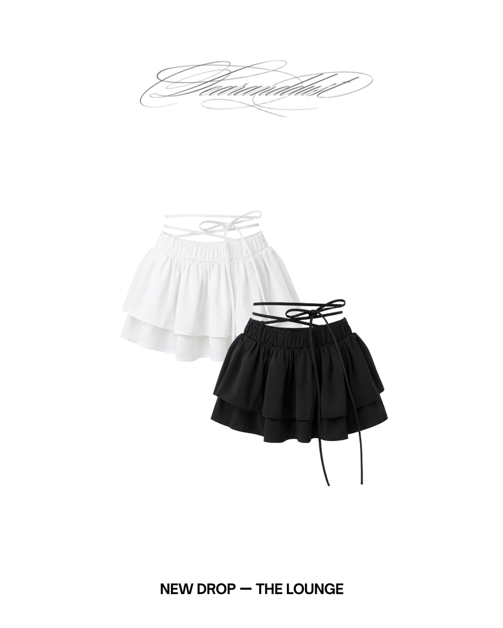 string ribbon tiered mini skirt