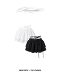 string ribbon tiered mini skirt