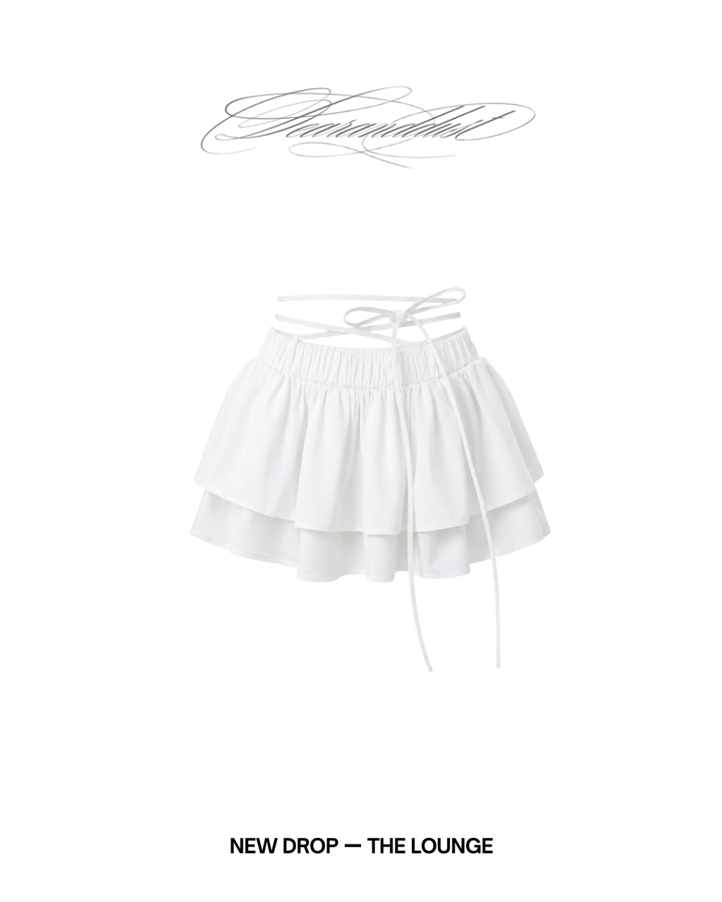 string ribbon tiered mini skirt