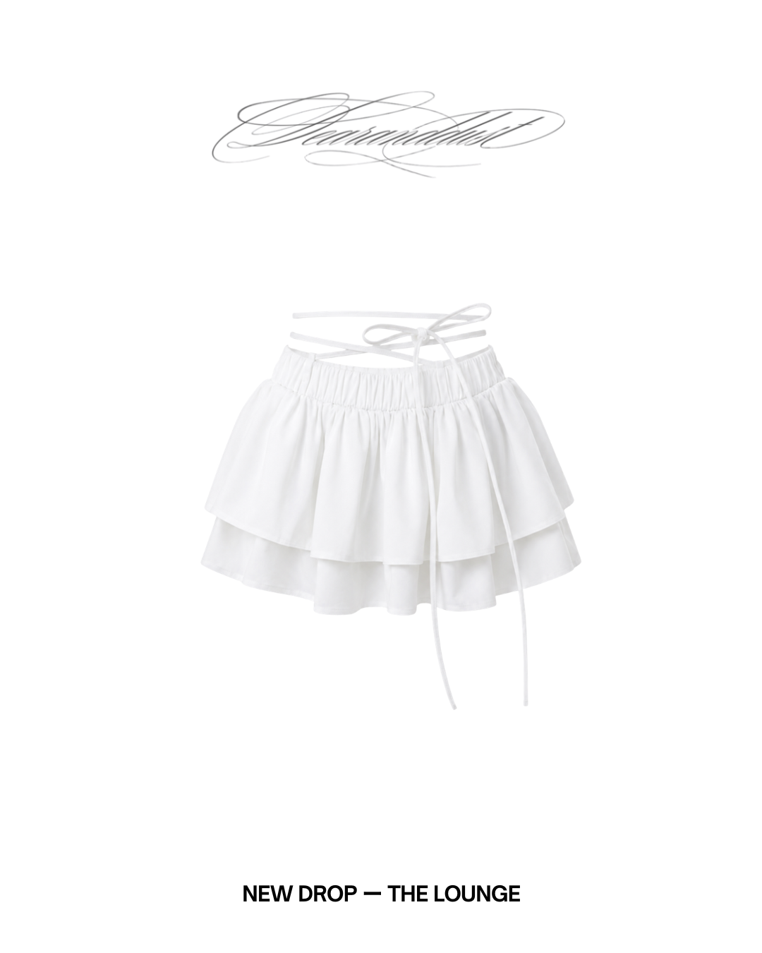 string ribbon tiered mini skirt