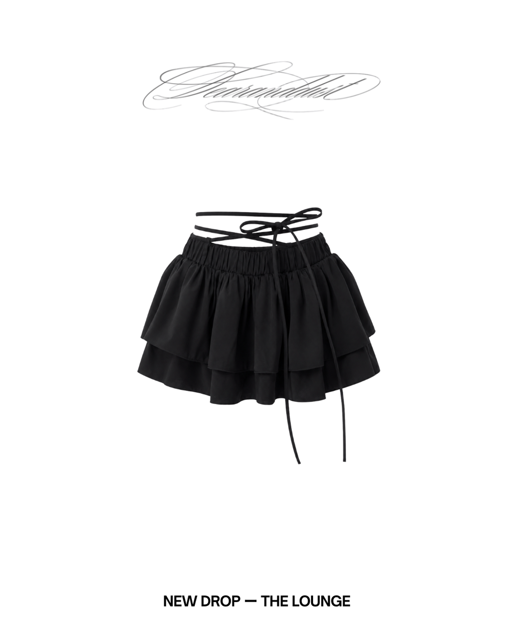 string ribbon tiered mini skirt