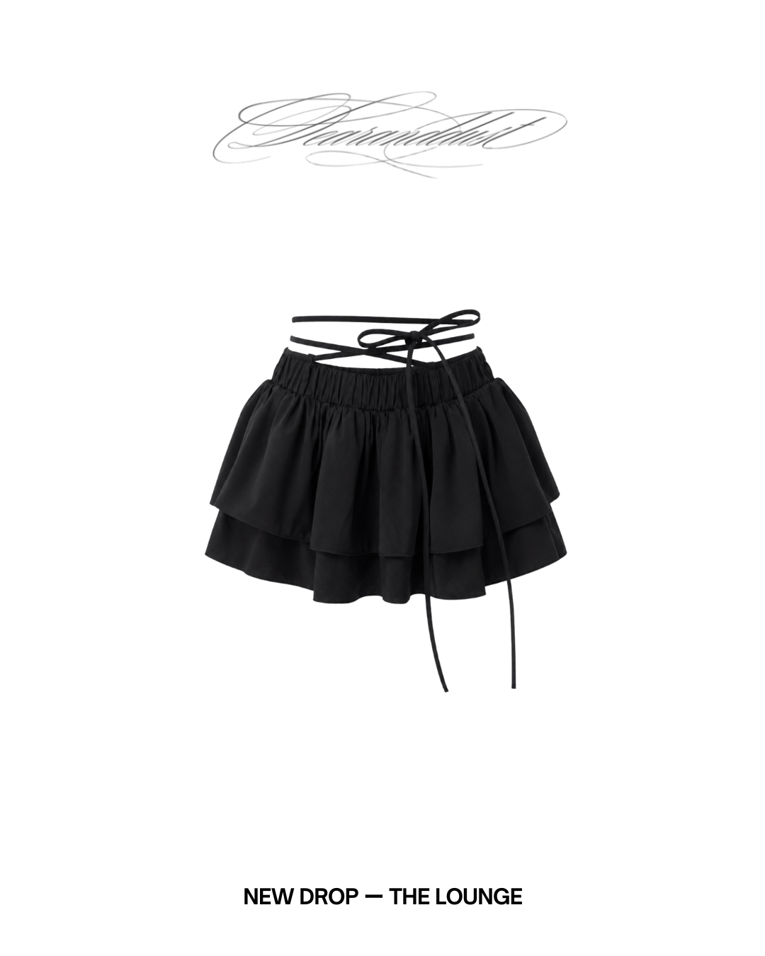 string ribbon tiered mini skirt