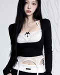 garter lace layered tops