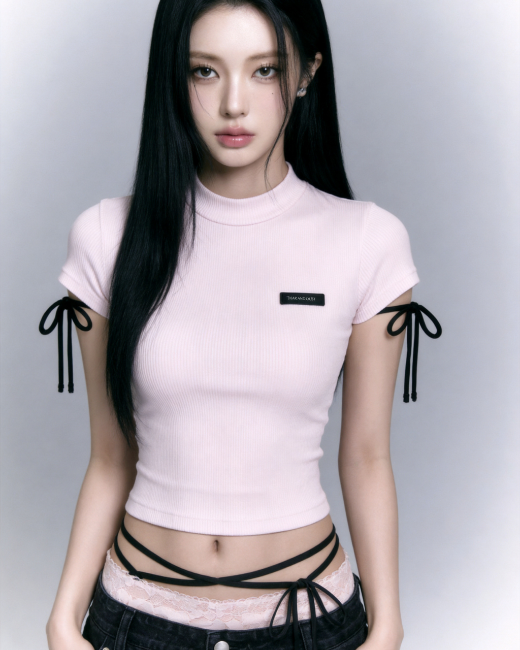 【Pre-Order】side ribbon rib knit