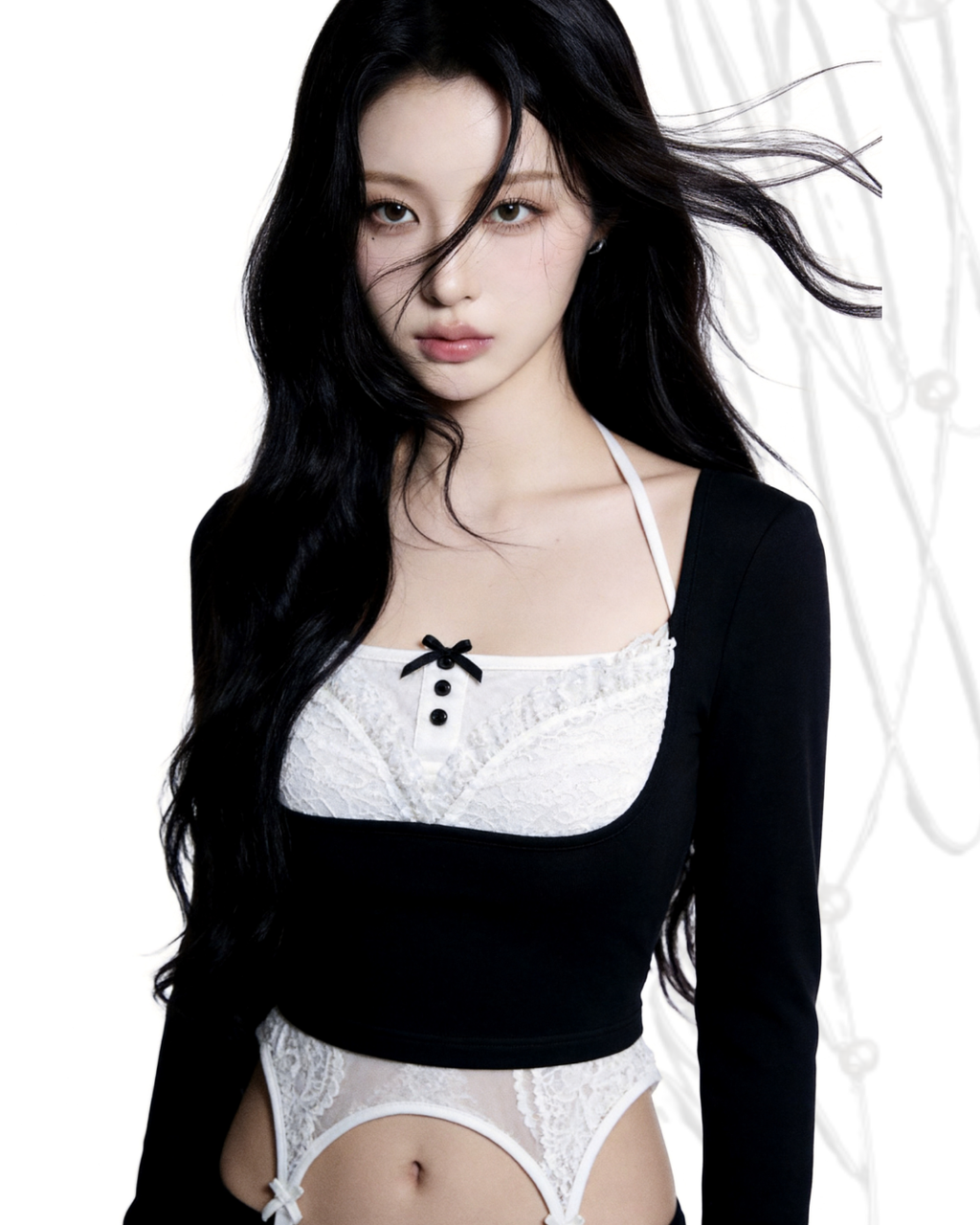 garter lace layered tops