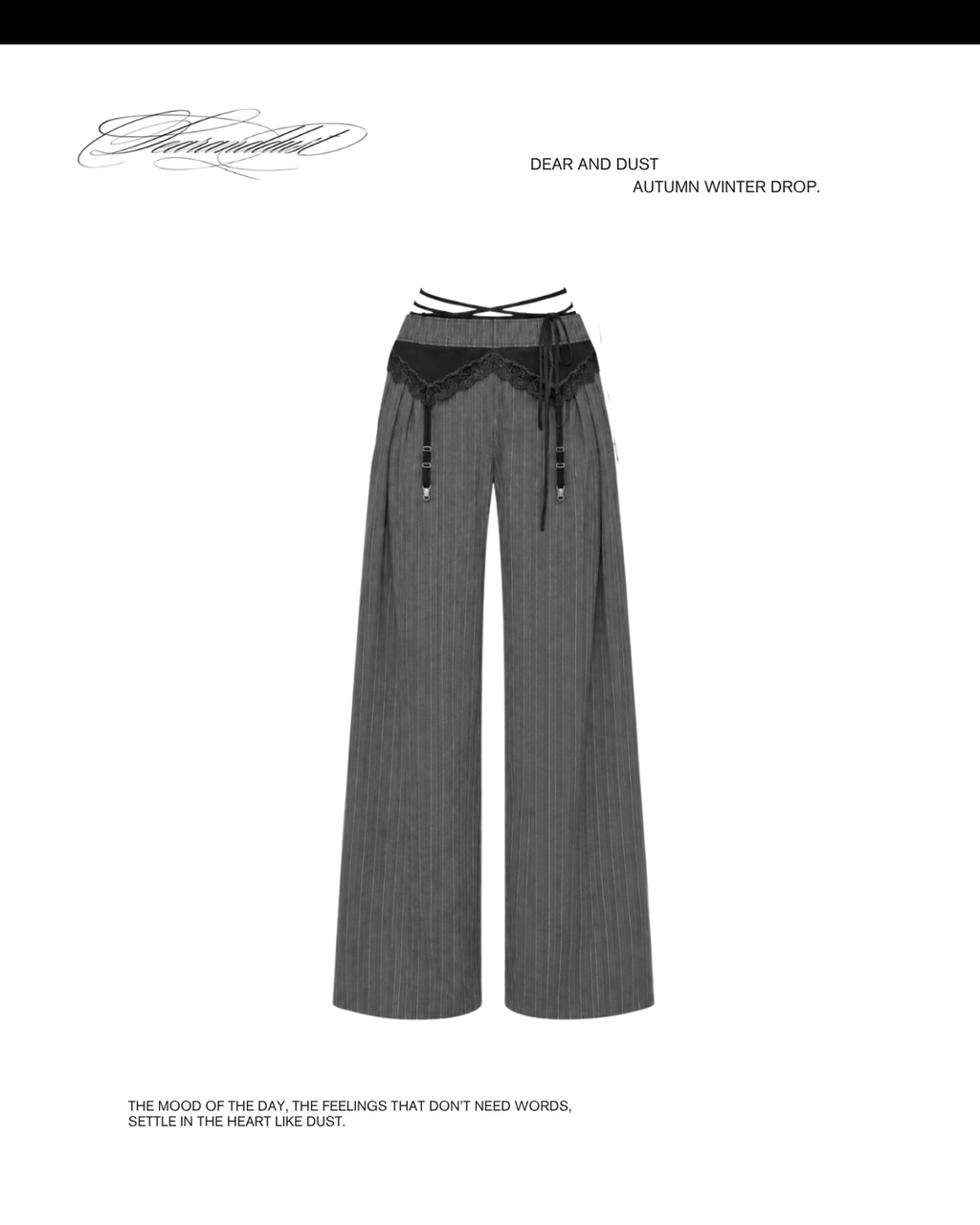 lace pinstripe wide slacks