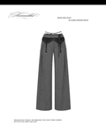 lace pinstripe wide slacks