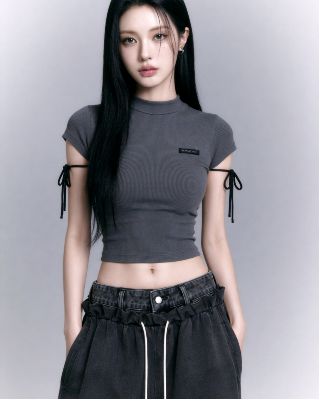 【Pre-Order】side ribbon rib knit