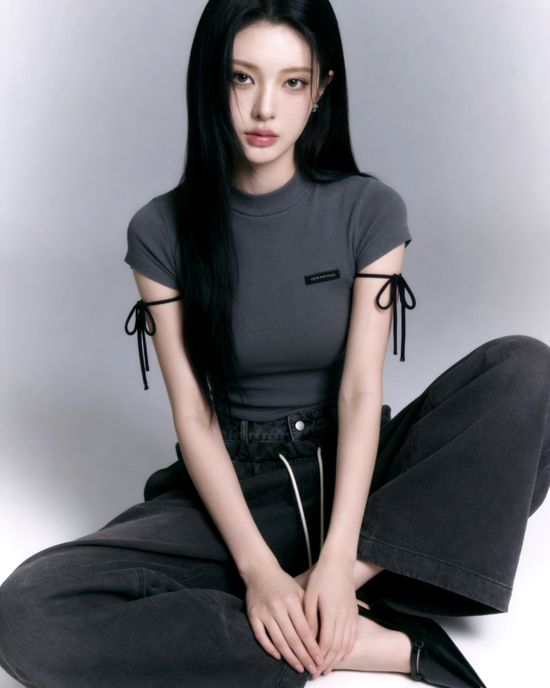 【Pre-Order】side ribbon rib knit
