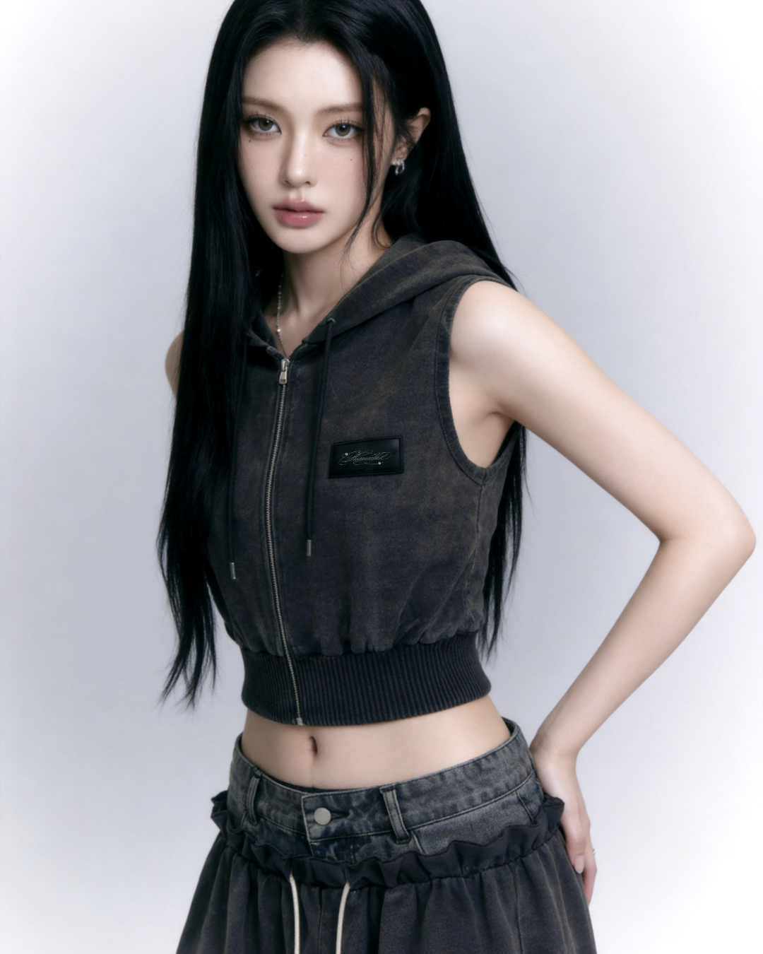 【Pre-Order】layered denim waist setup