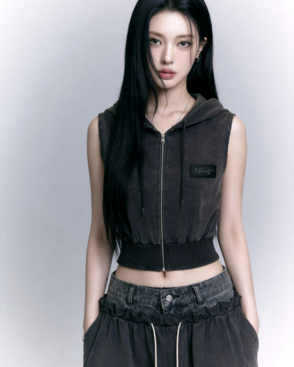 【Pre-Order】layered denim waist setup