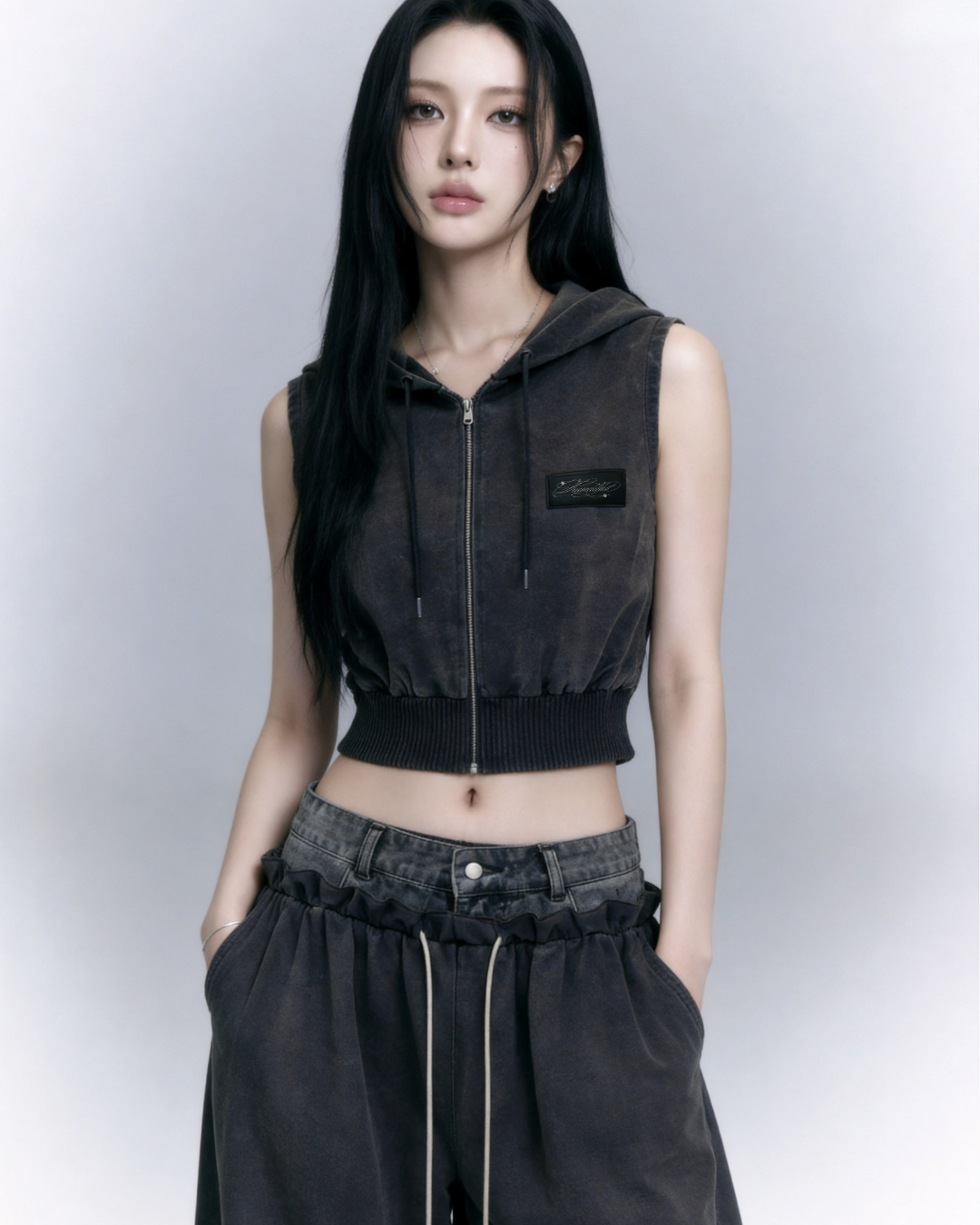 【Pre-Order】layered denim waist setup