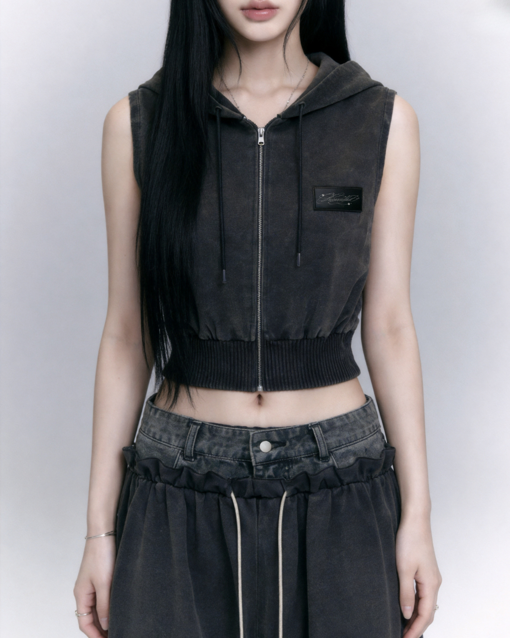 【Pre-Order】layered denim waist setup