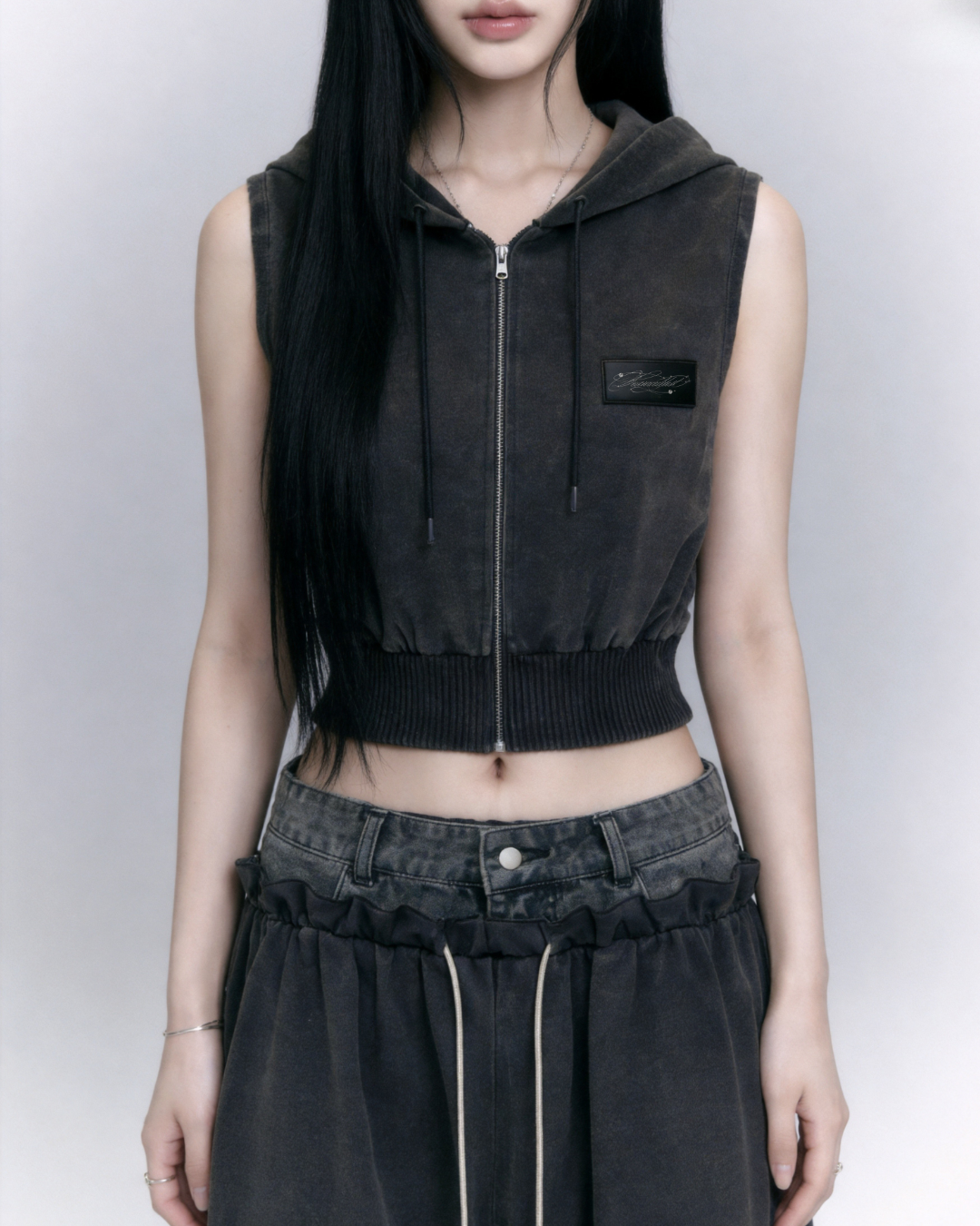 【Pre-Order】layered denim waist setup