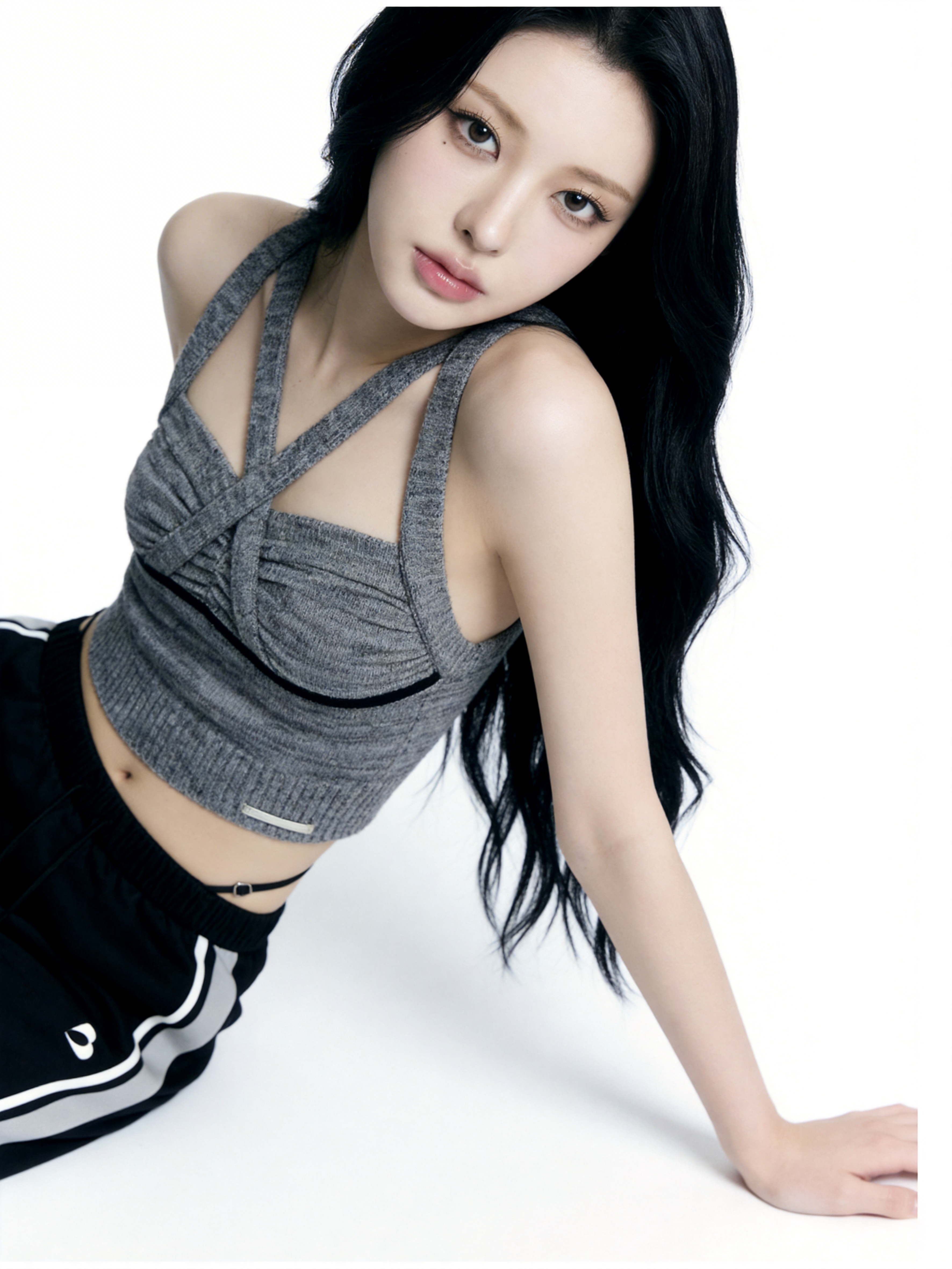 Cross Strap Knit Bustier