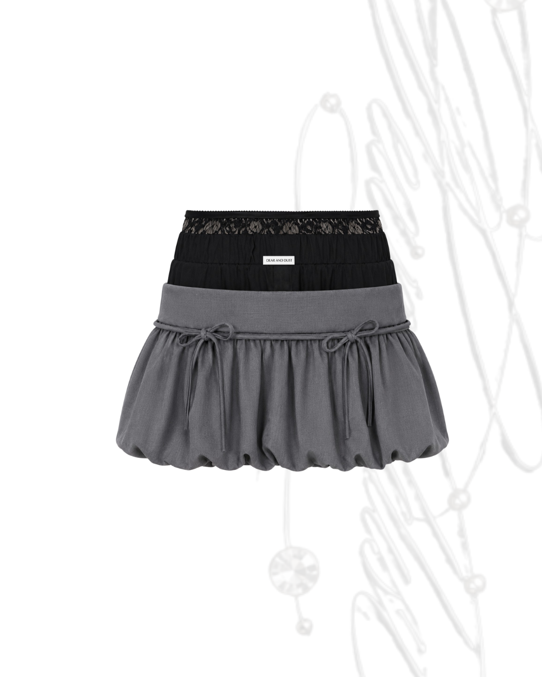 layered logo balloon skirt