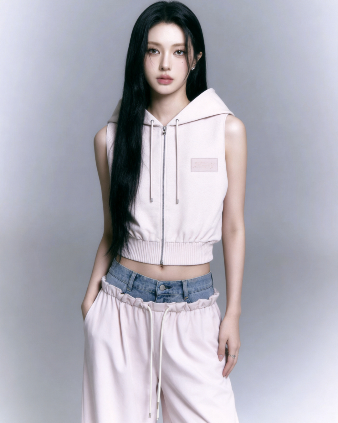 【Pre-Order】layered denim waist setup