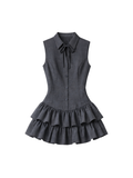 Ribbon Corset Tiered Dress