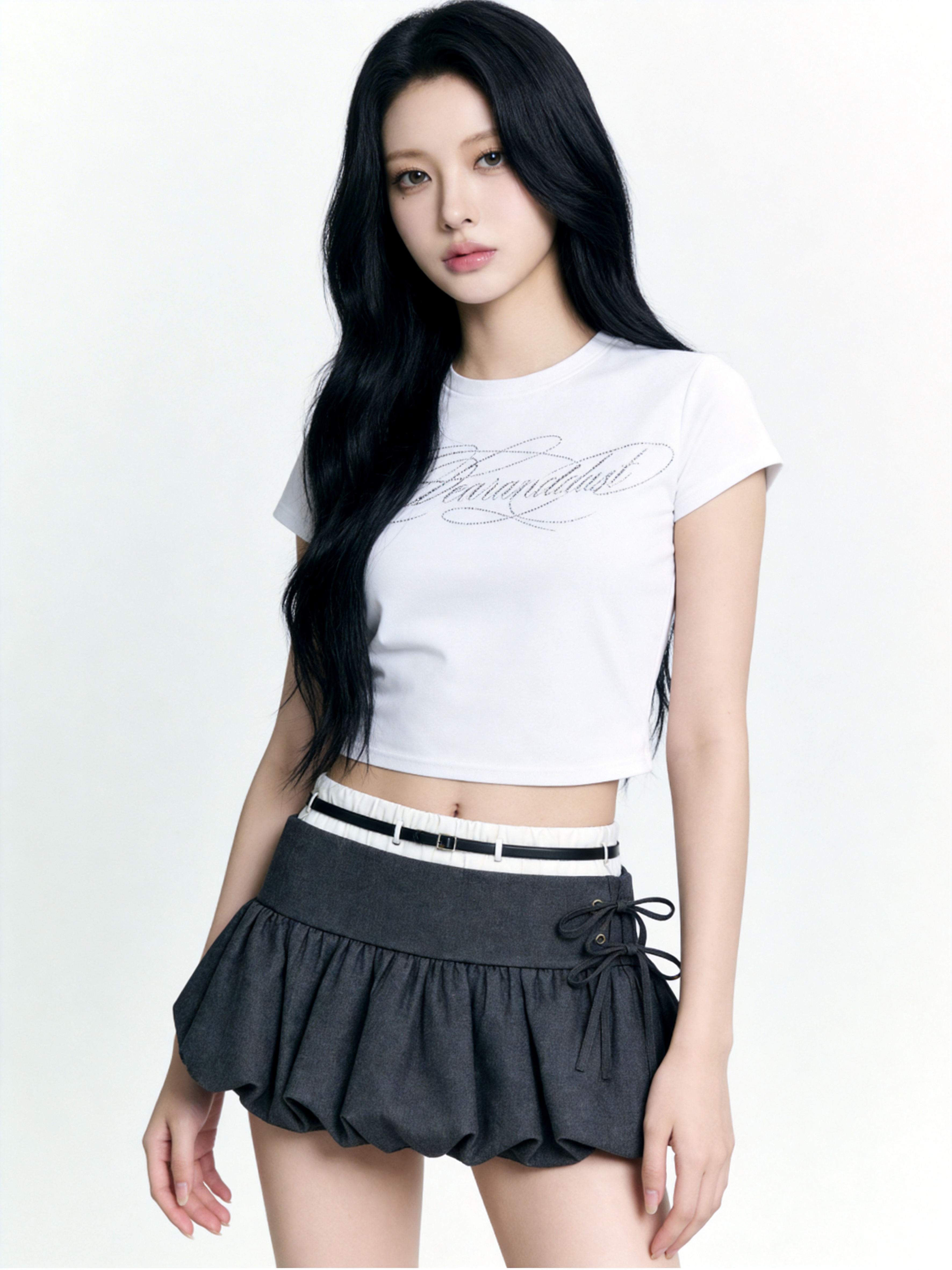 Side ribbon balloon skirt