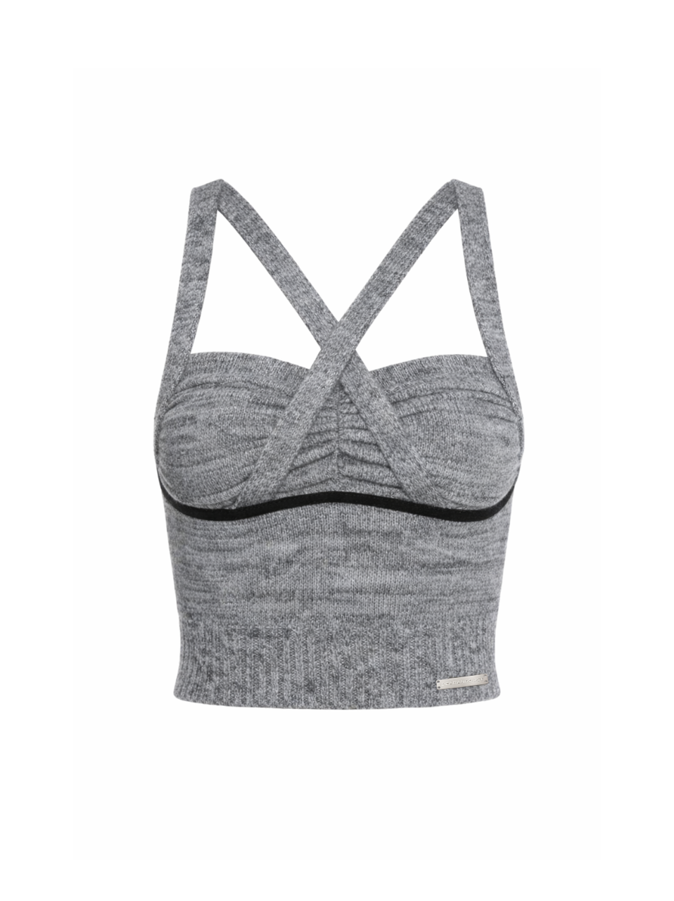 Cross Strap Knit Bustier