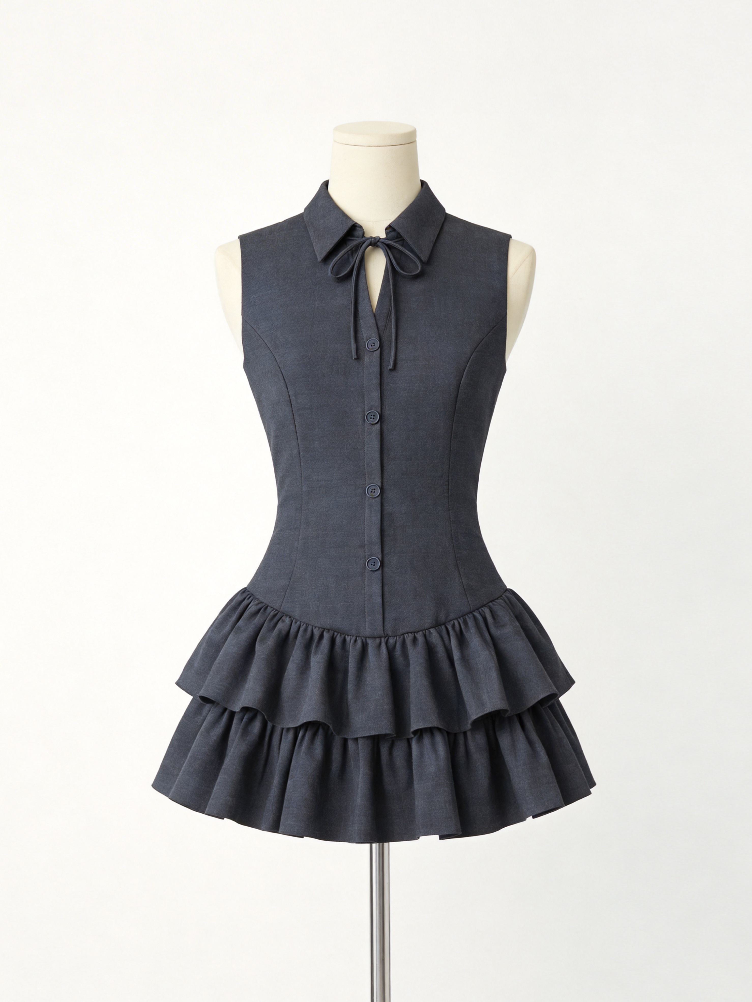 Ribbon Corset Tiered Dress