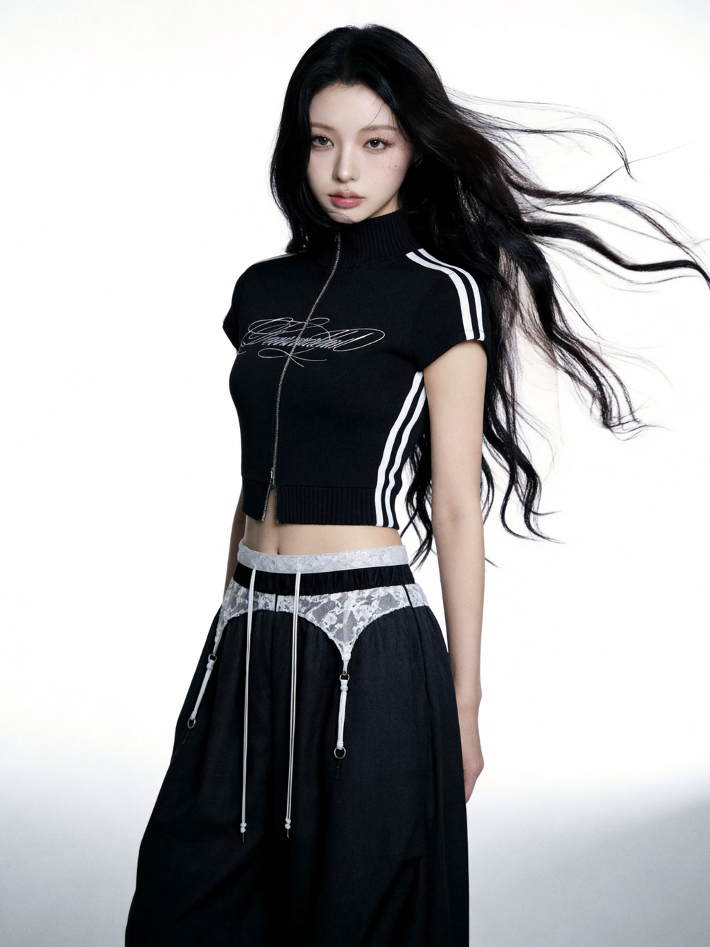 【Pre-Order】logo knit track tops