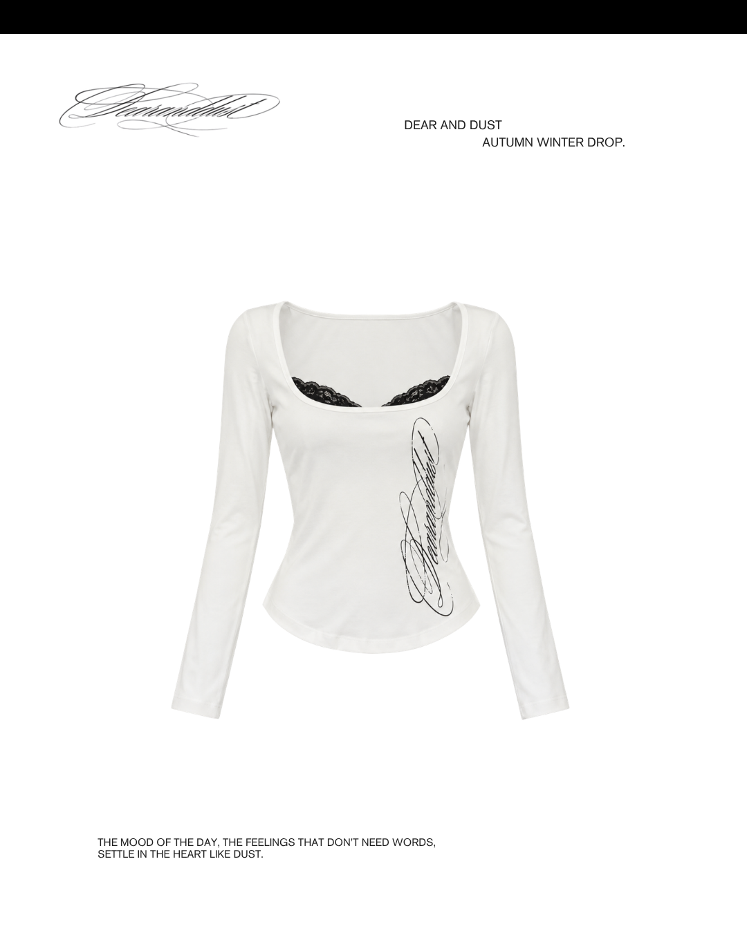 square neck graphic long tee