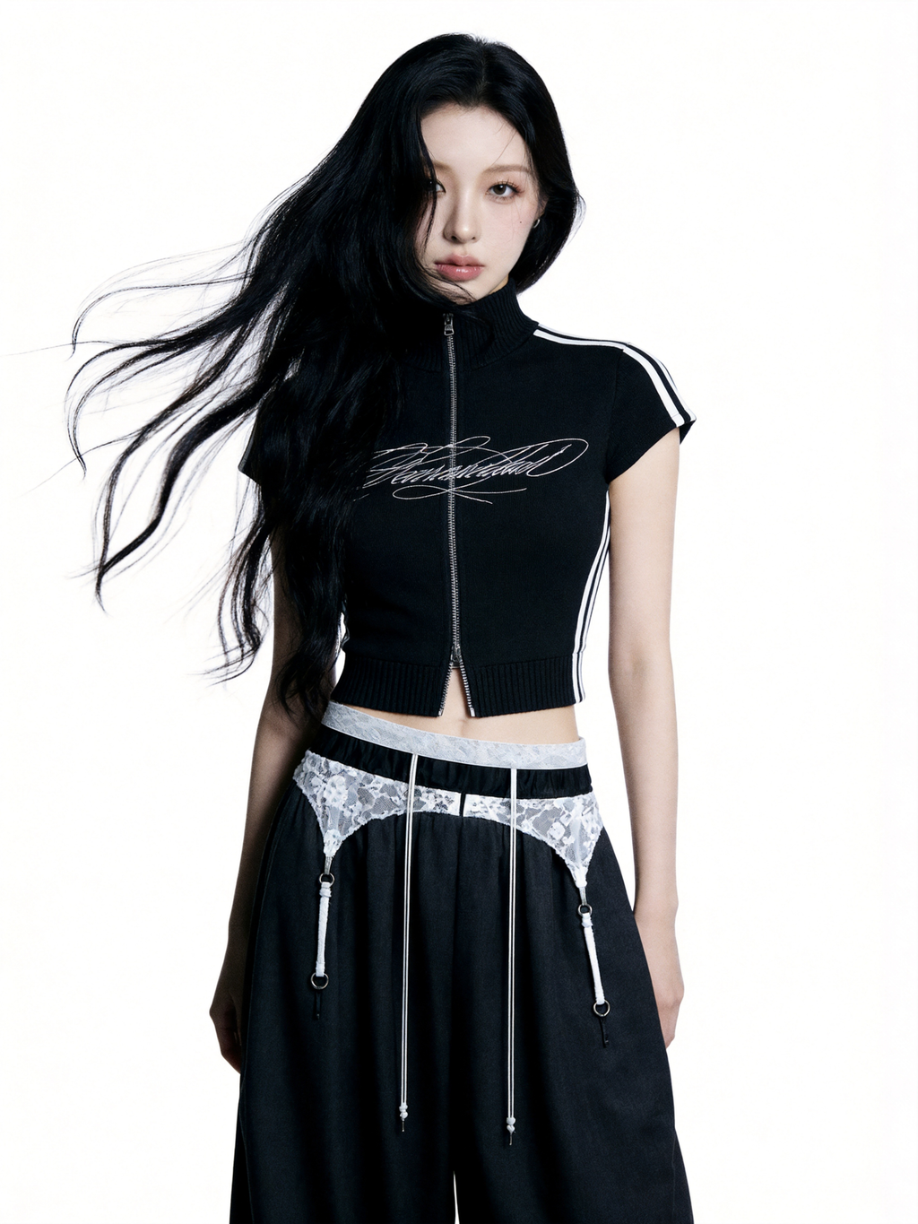 【Pre-Order】lace garter wide pants