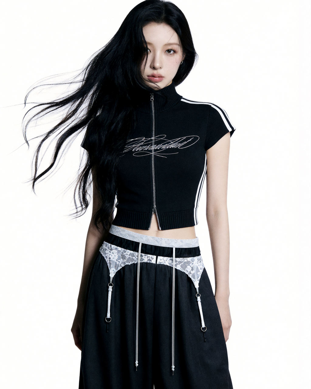 【Pre-Order】logo knit track tops