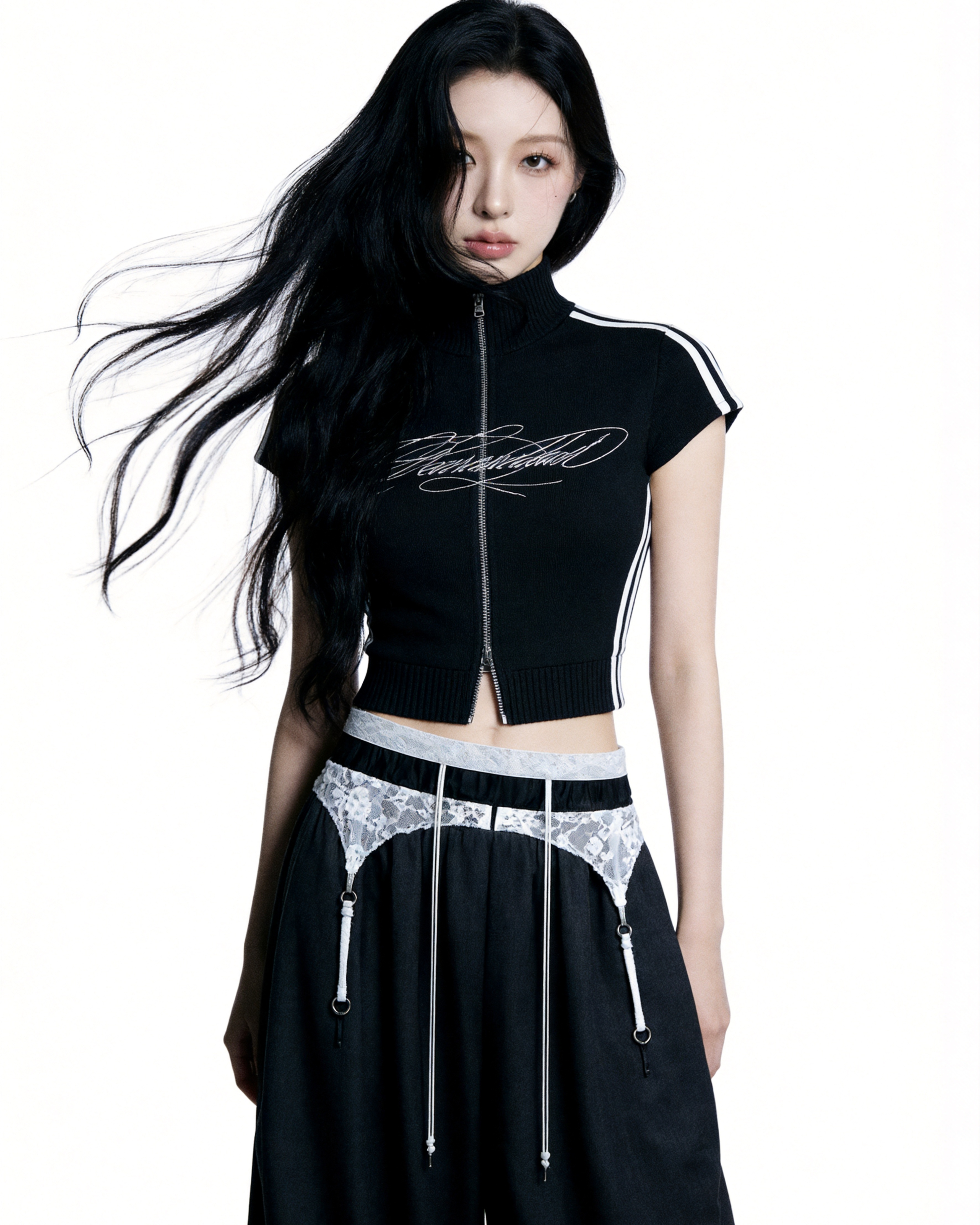 【Pre-Order】logo knit track tops