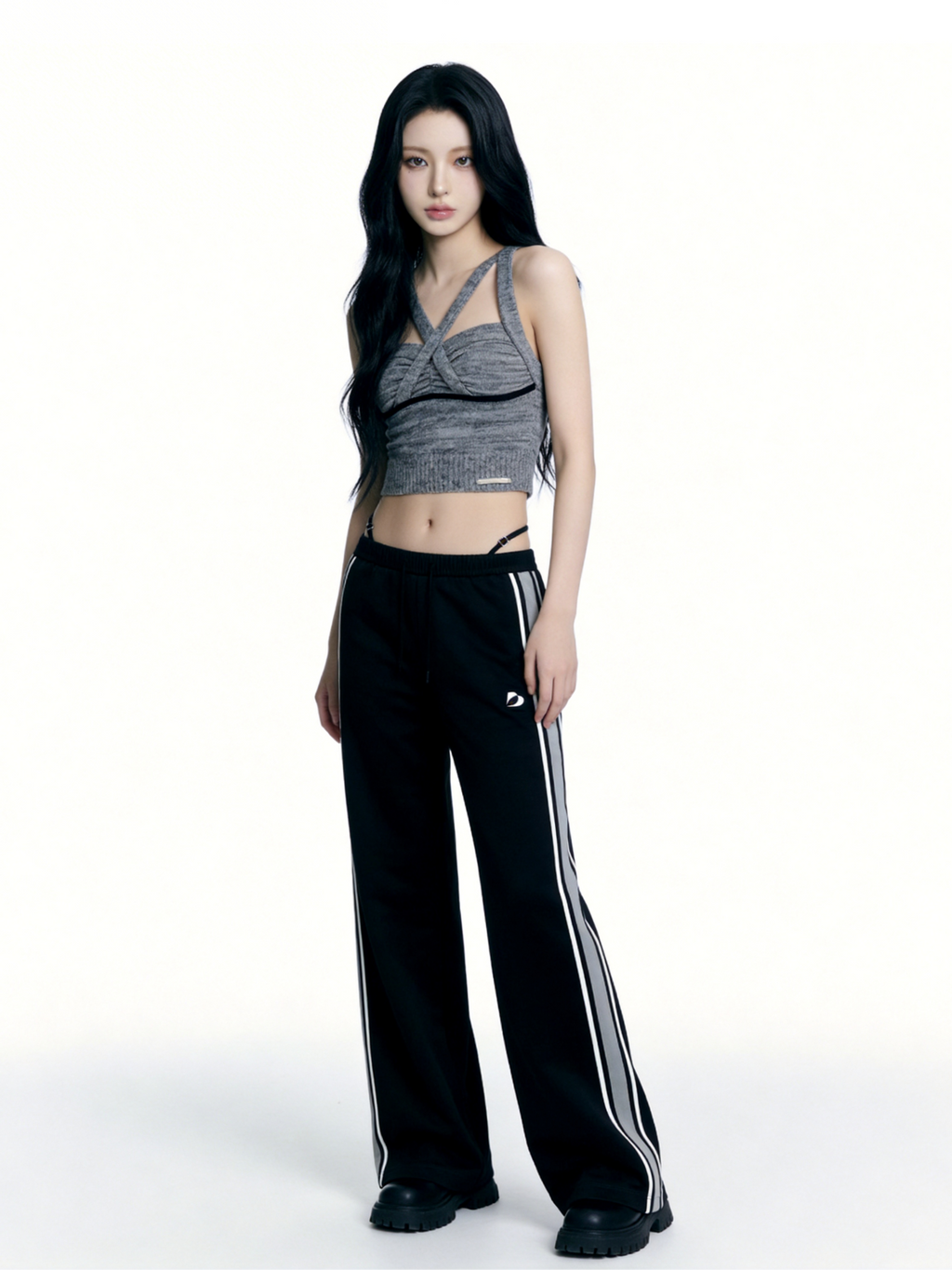 Cross Strap Knit Bustier