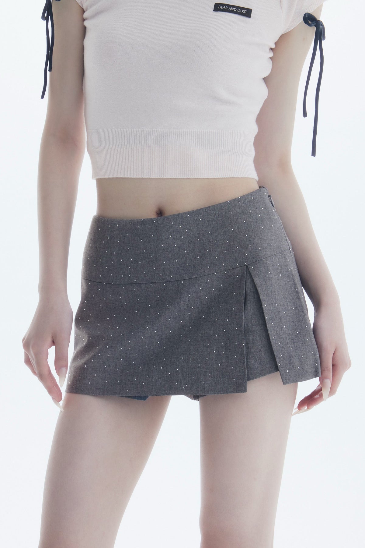 glitter slit mini skirt