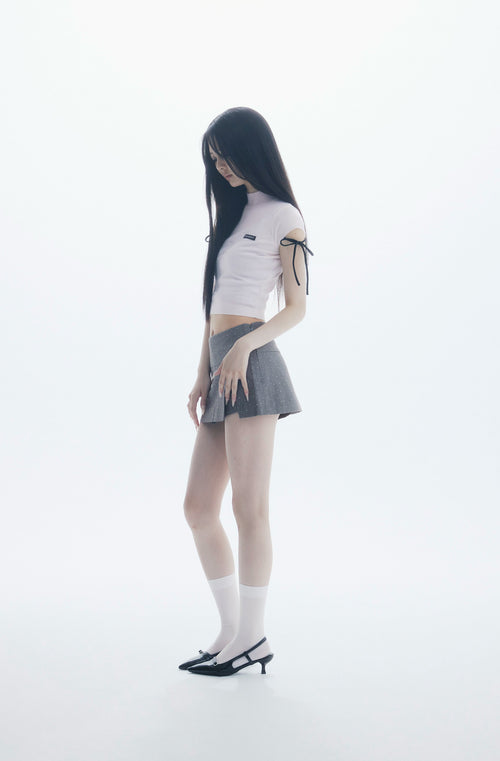 glitter slit mini skirt