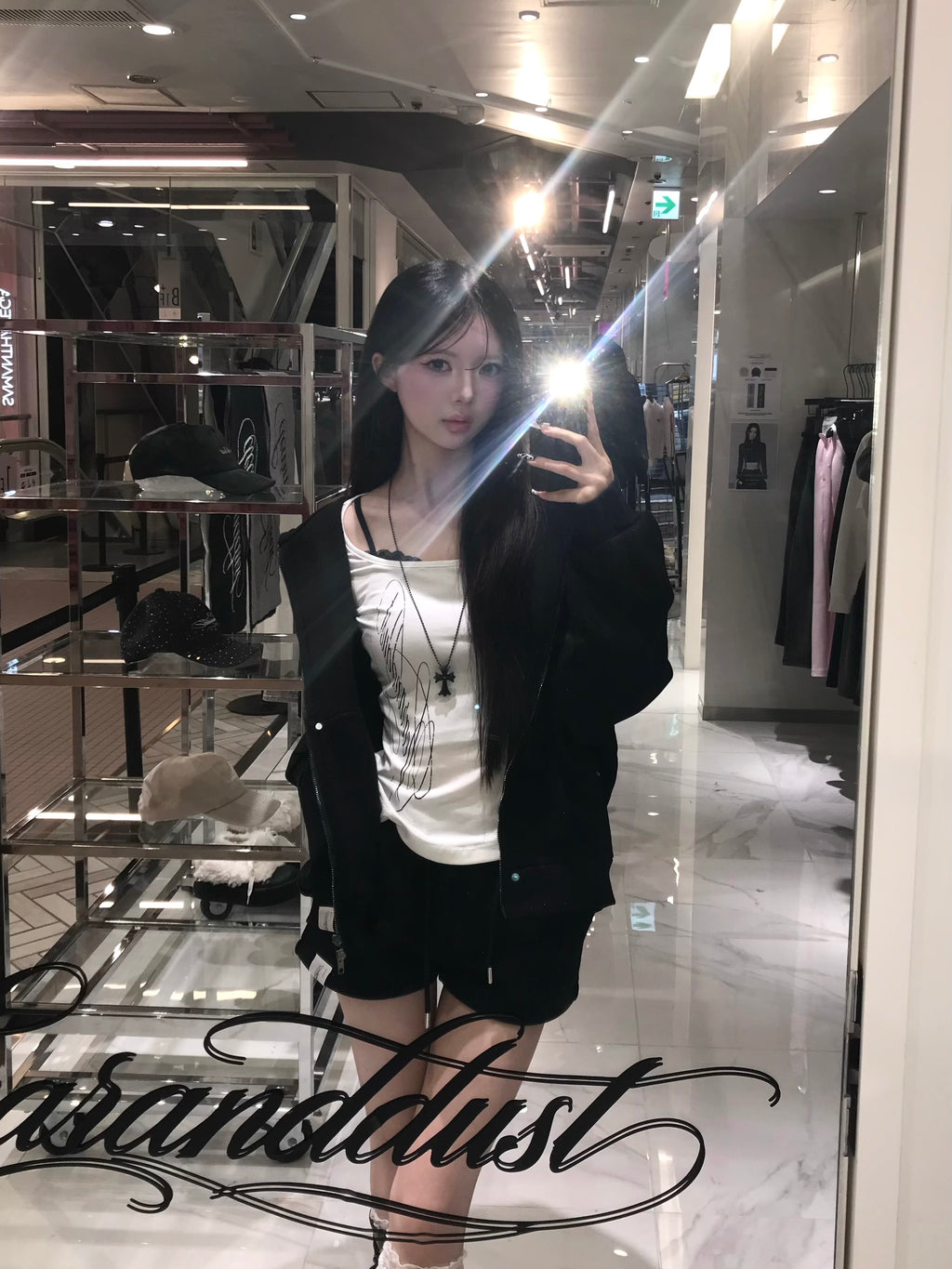 square neck graphic long tee