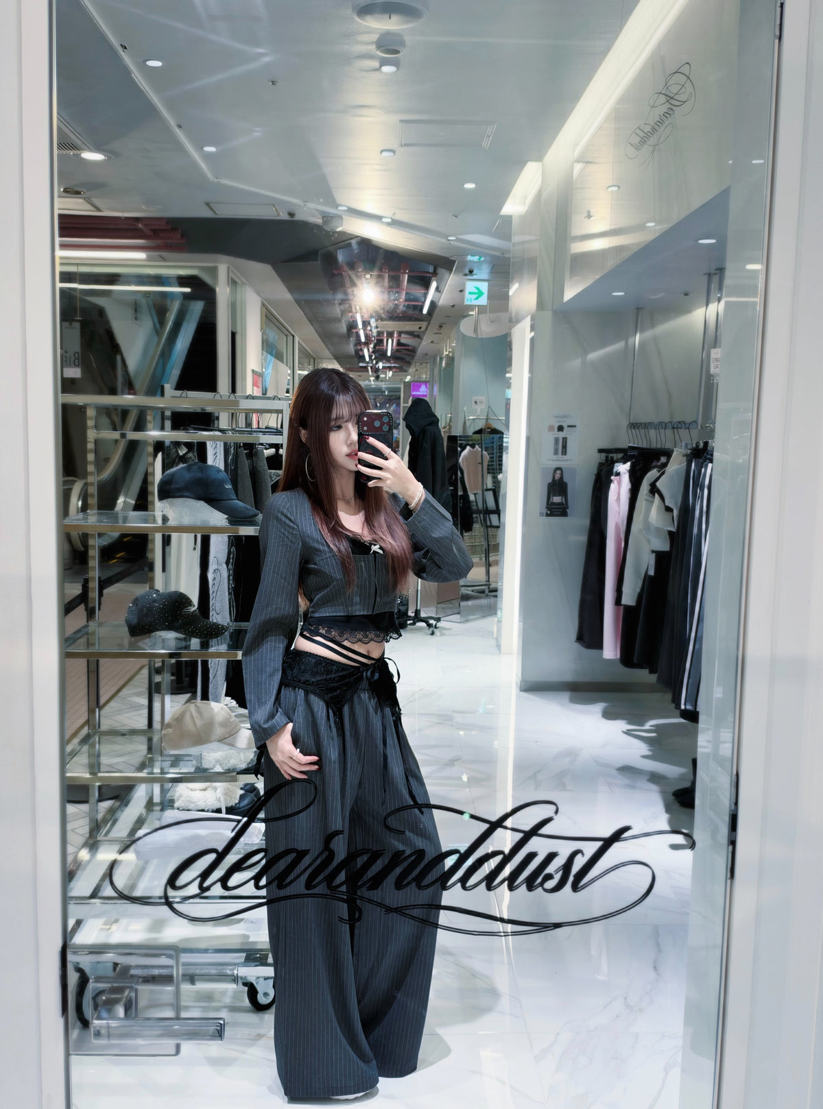 lace pinstripe wide slacks