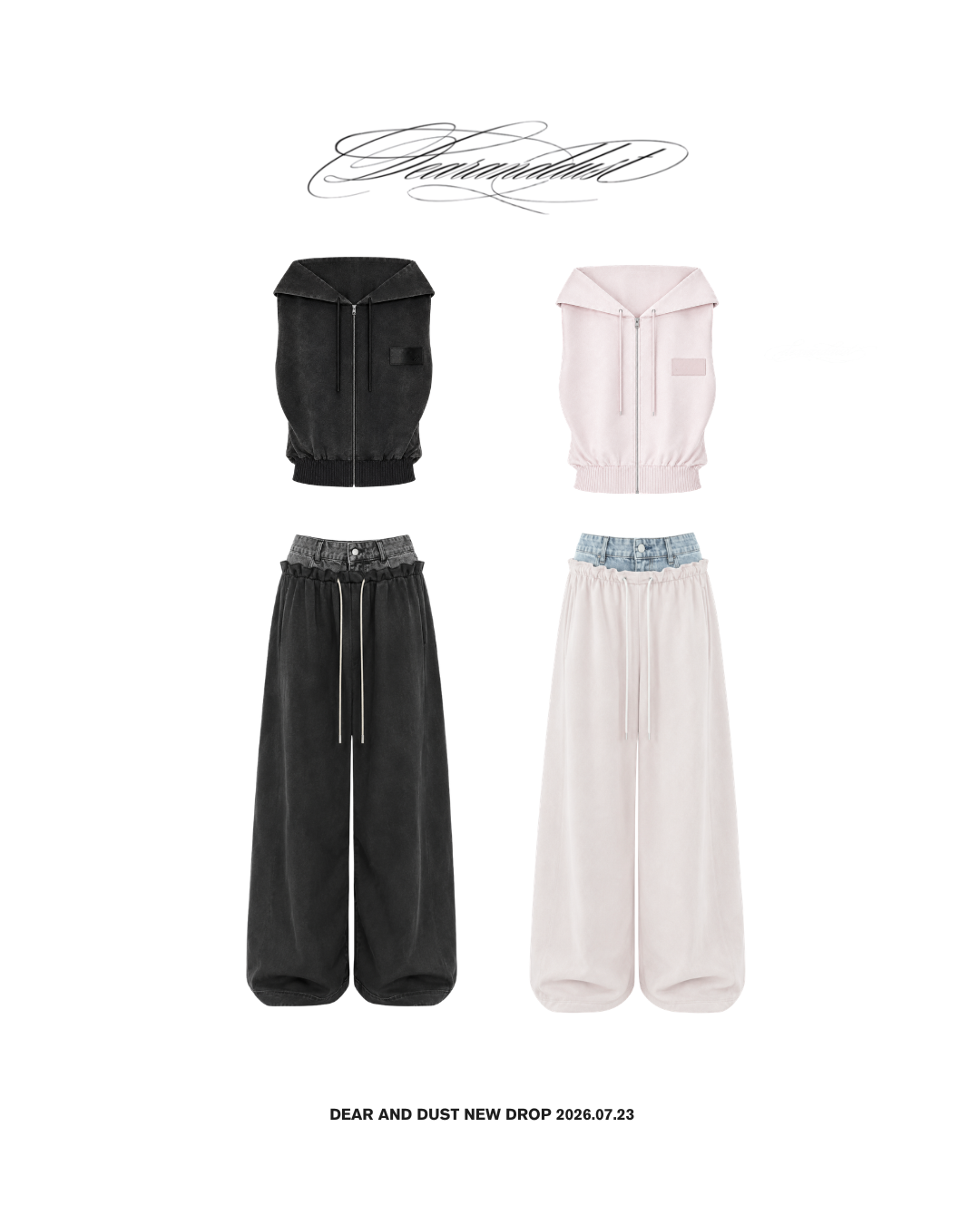 【Pre-Order】layered denim waist setup