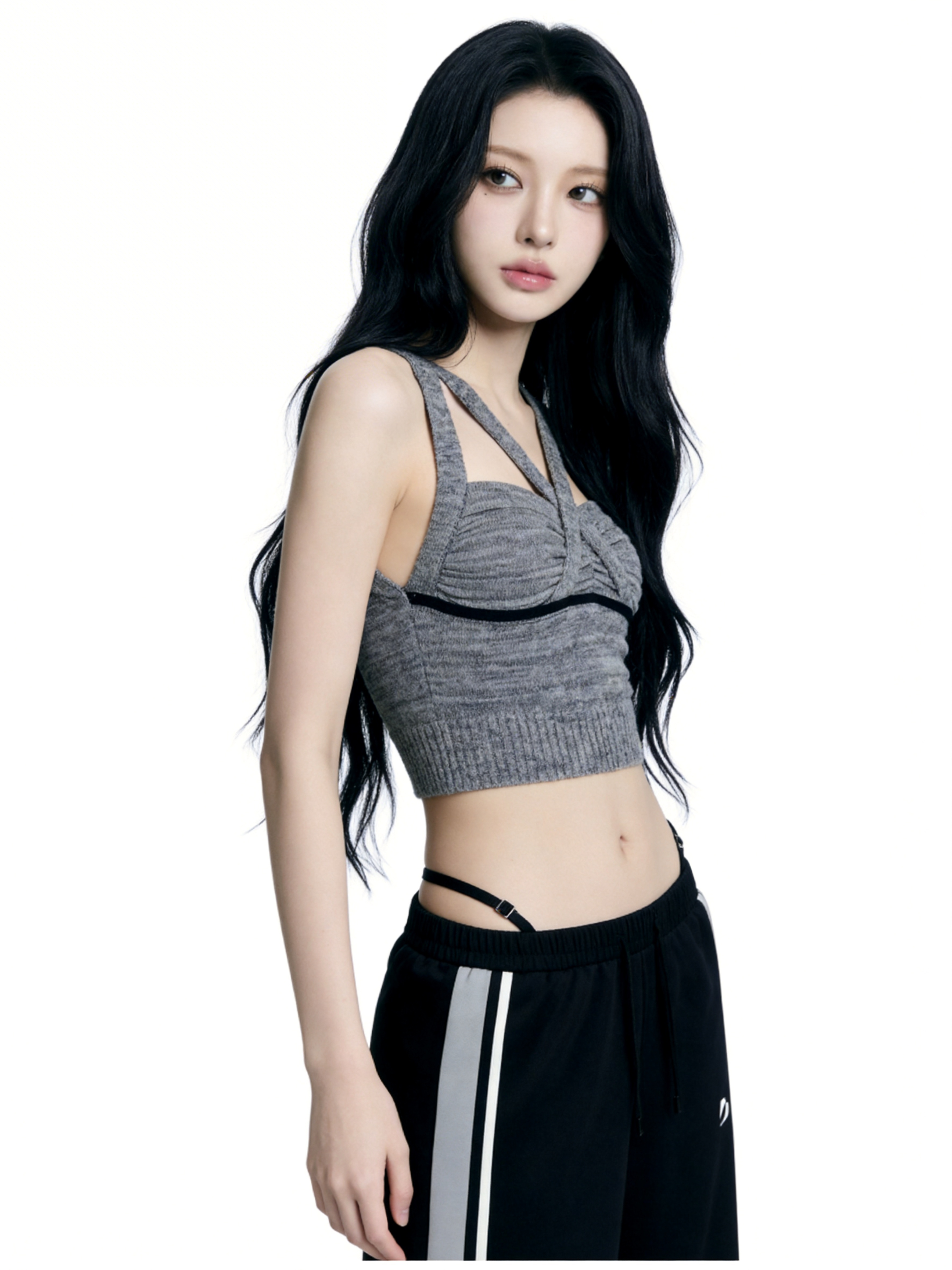 Cross Strap Knit Bustier