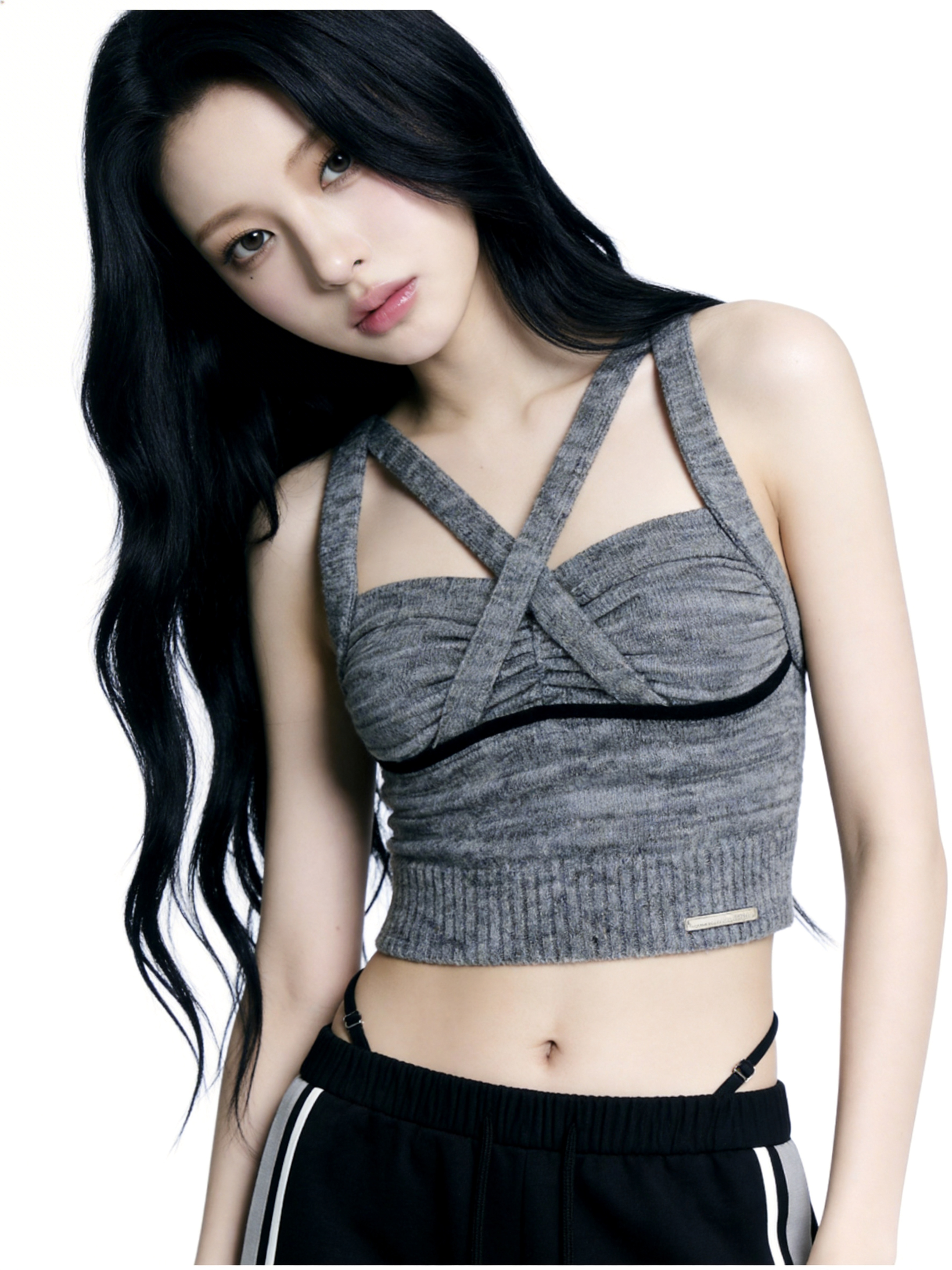 Cross Strap Knit Bustier