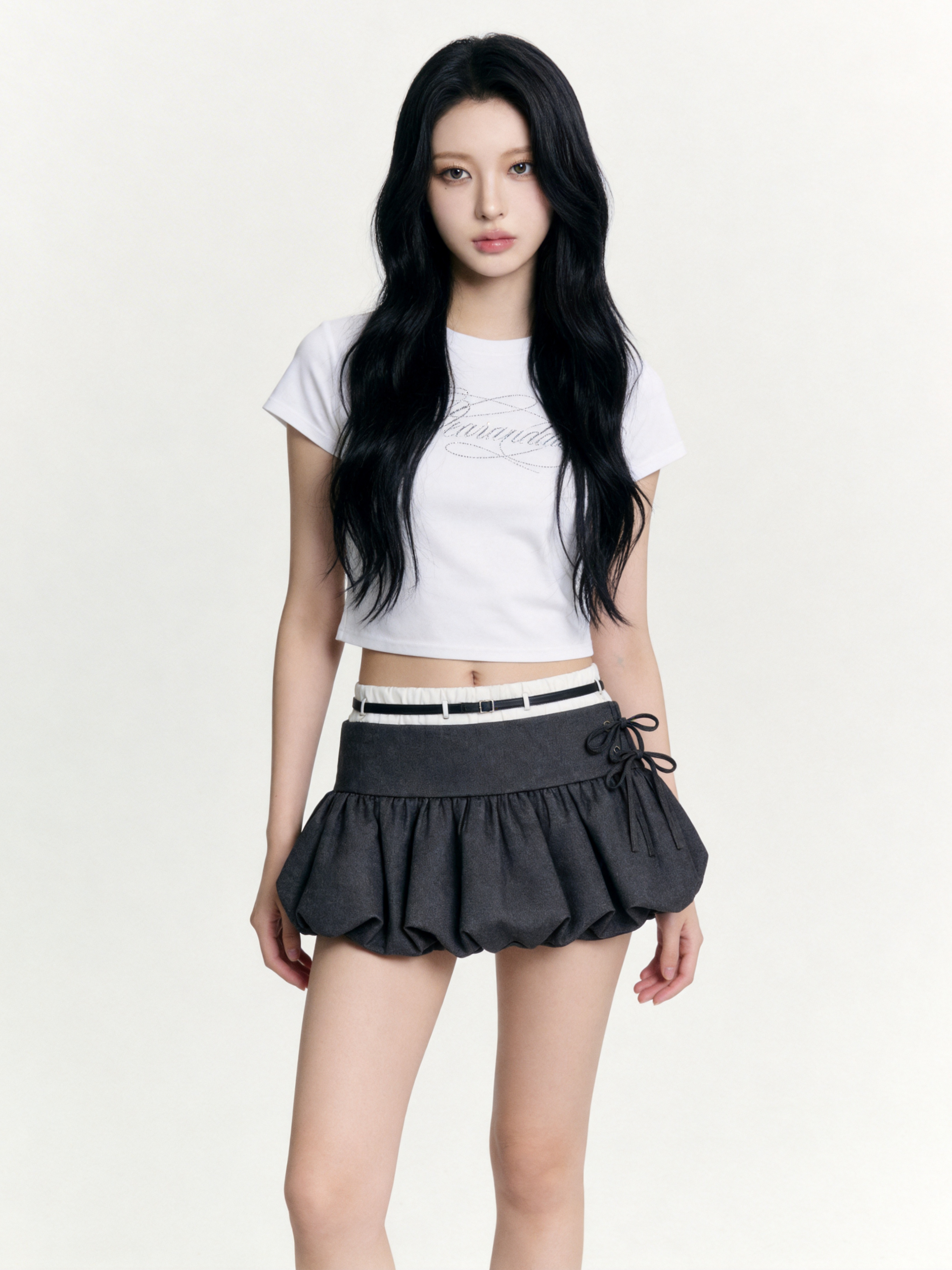 Side ribbon balloon skirt