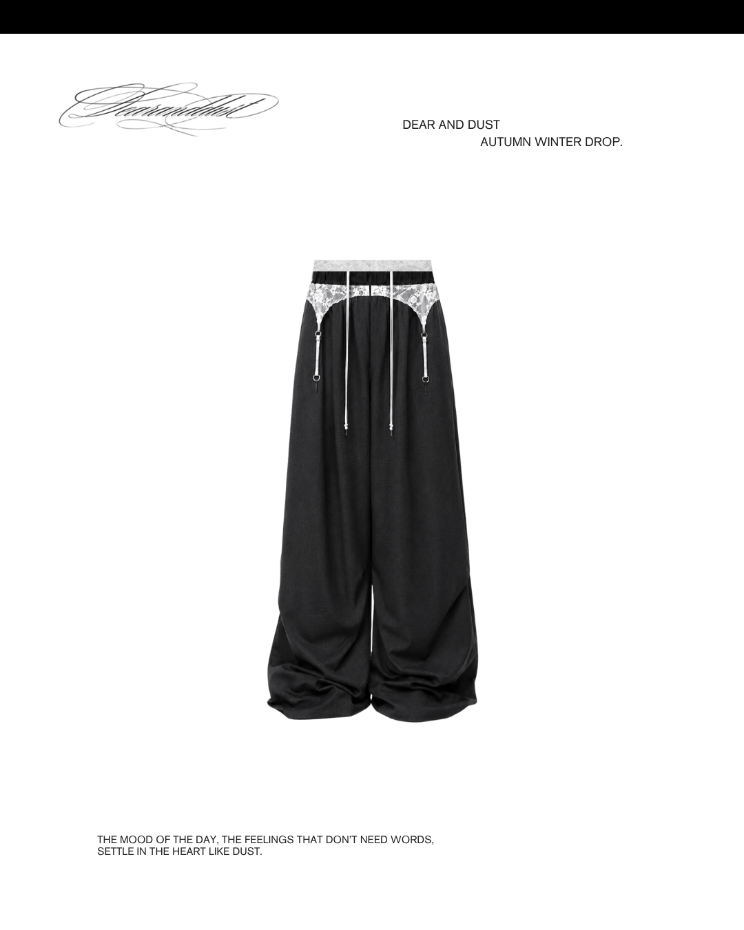 lace garter wide pants